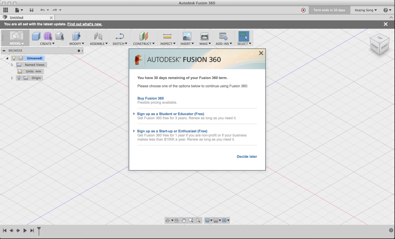 fusion 360 student license